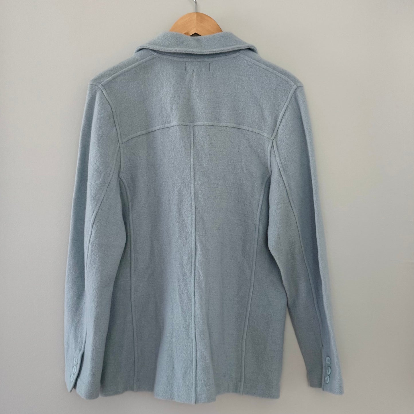 Willi Smith Powder Blue Button Front Sweater Jacket (M)