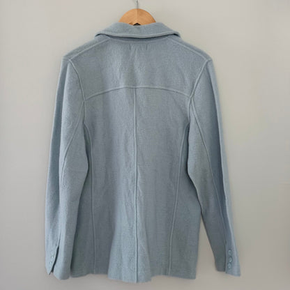 Willi Smith Powder Blue Button Front Sweater Jacket (M)