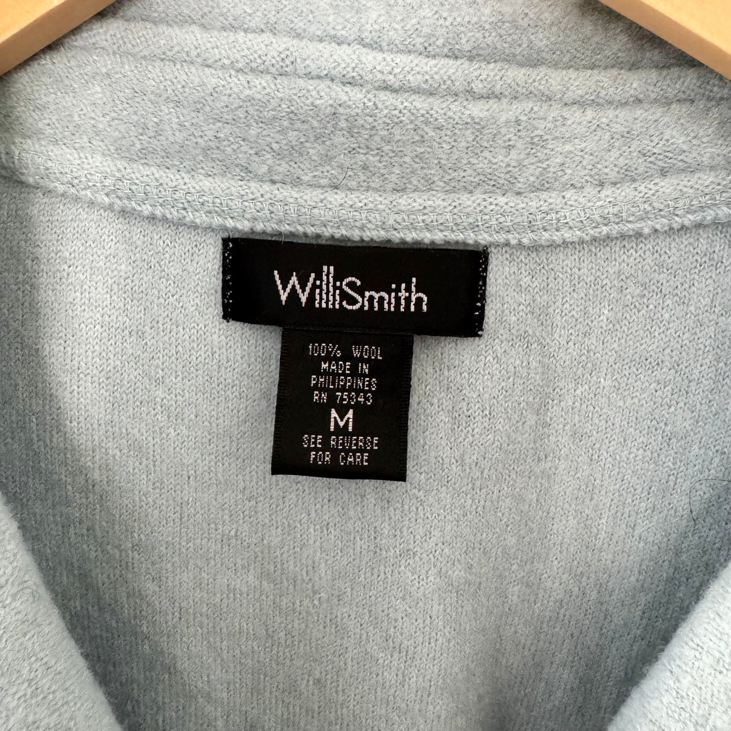Willi Smith Powder Blue Button Front Sweater Jacket (M)