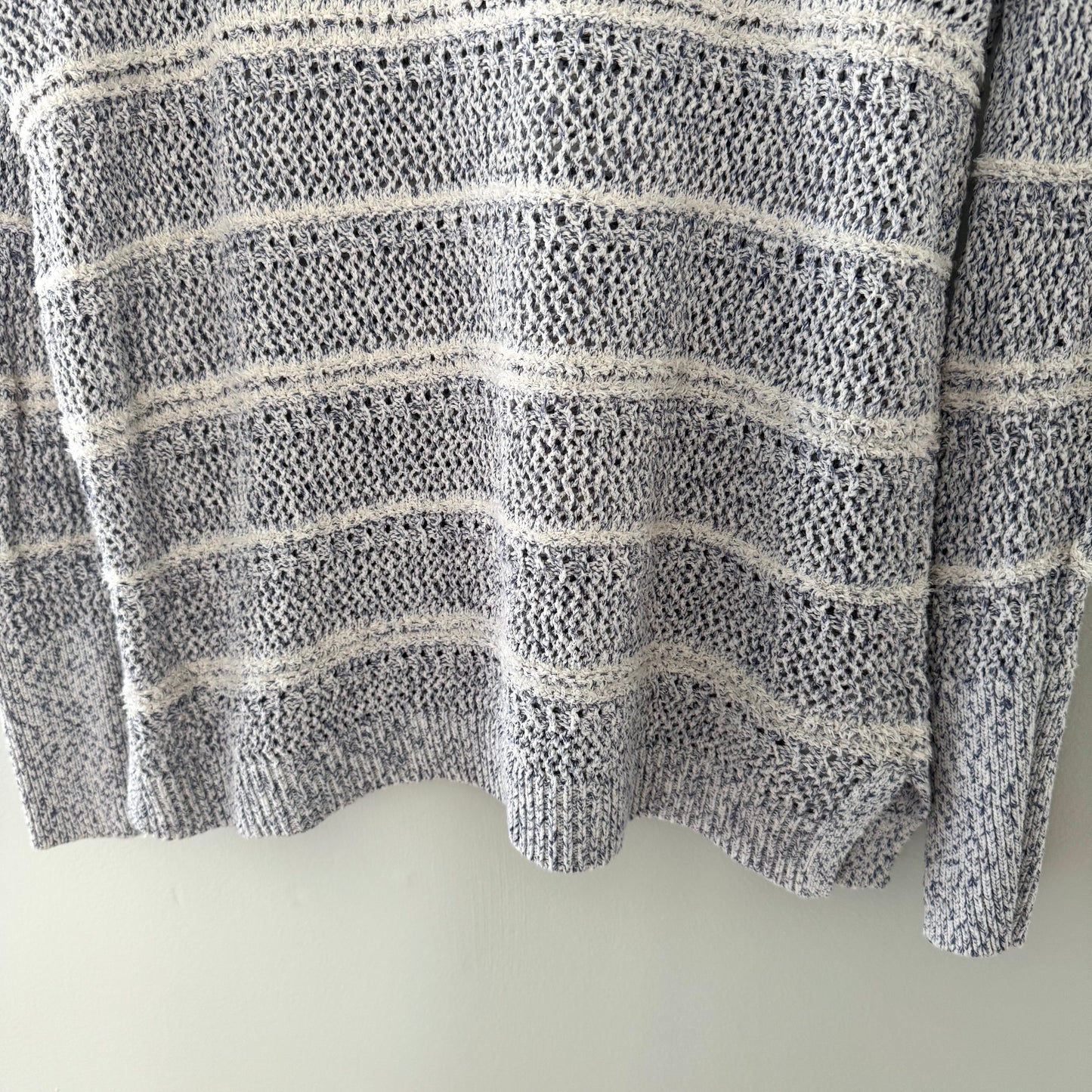 Lou & Grey Blue/White Textured Knit Sweater (XS)