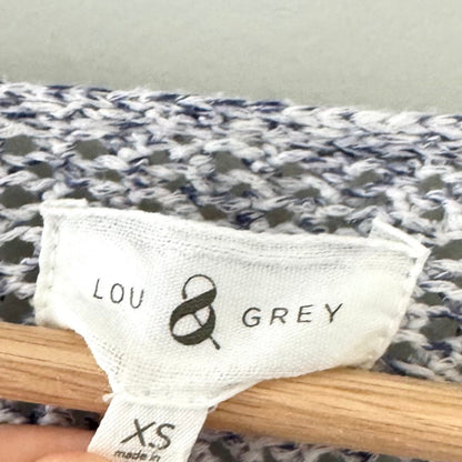 Lou & Grey Blue/White Textured Knit Sweater (XS)