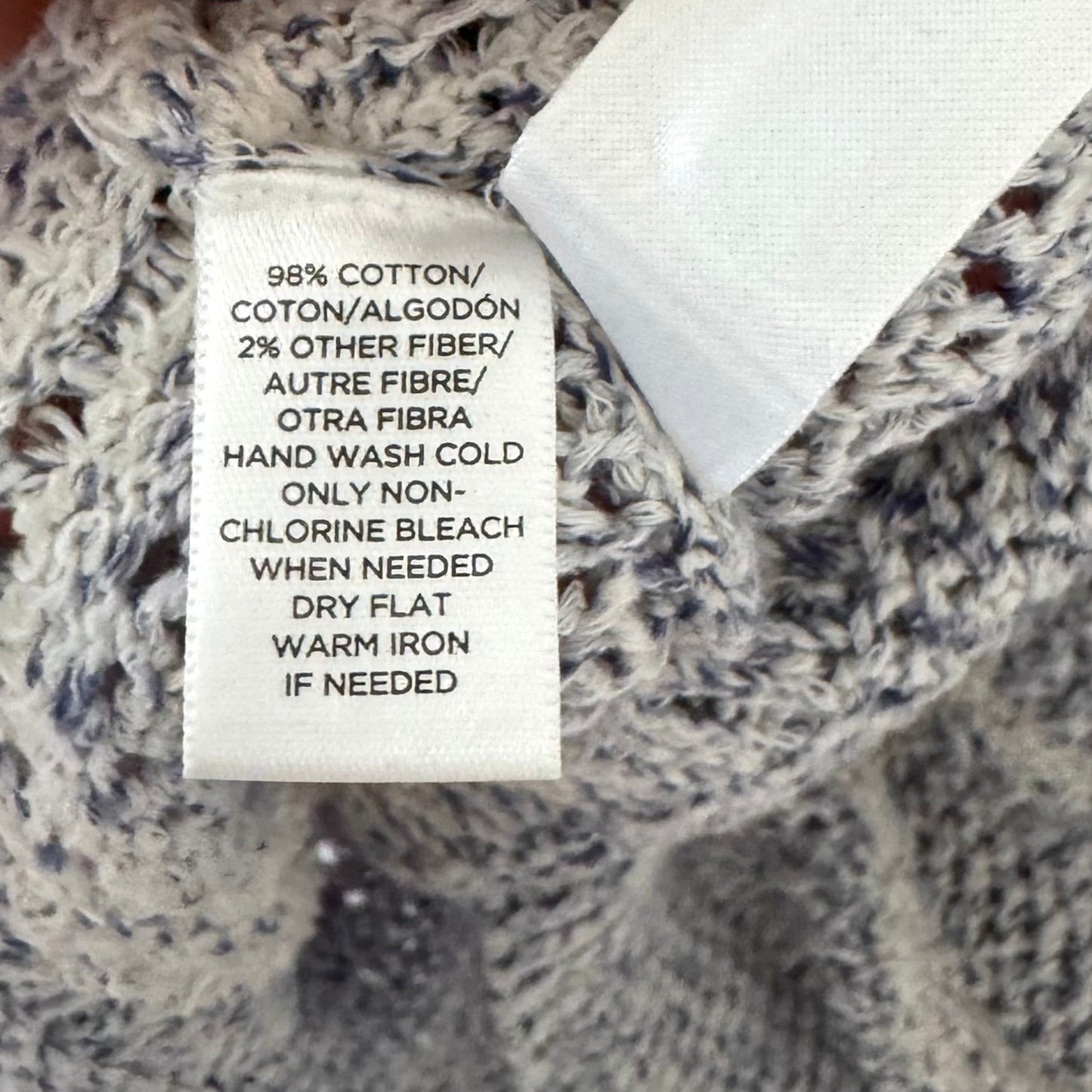 Lou & Grey Blue/White Textured Knit Sweater (XS)