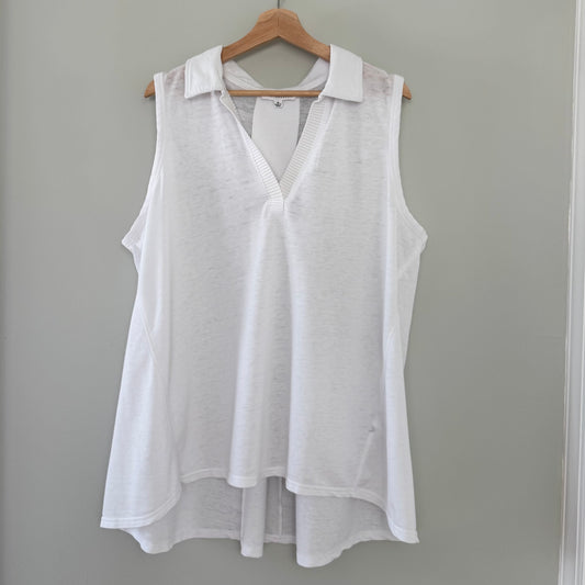 Jane + Delancey White V-Neck Cover-Up Tank Top (1X)