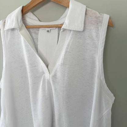 Jane + Delancey White V-Neck Cover-Up Tank Top (1X)
