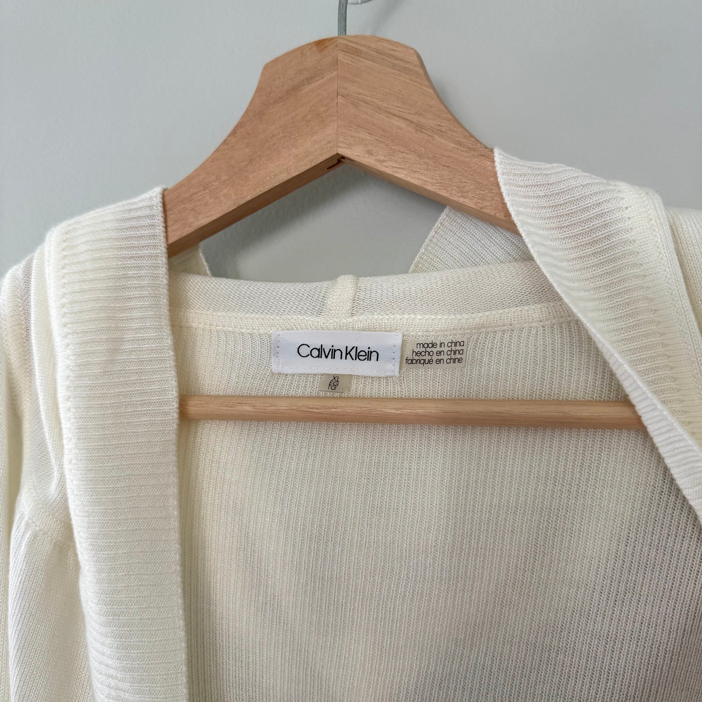 Calvin Klein Off-White Lightweight Cardigan (XL)